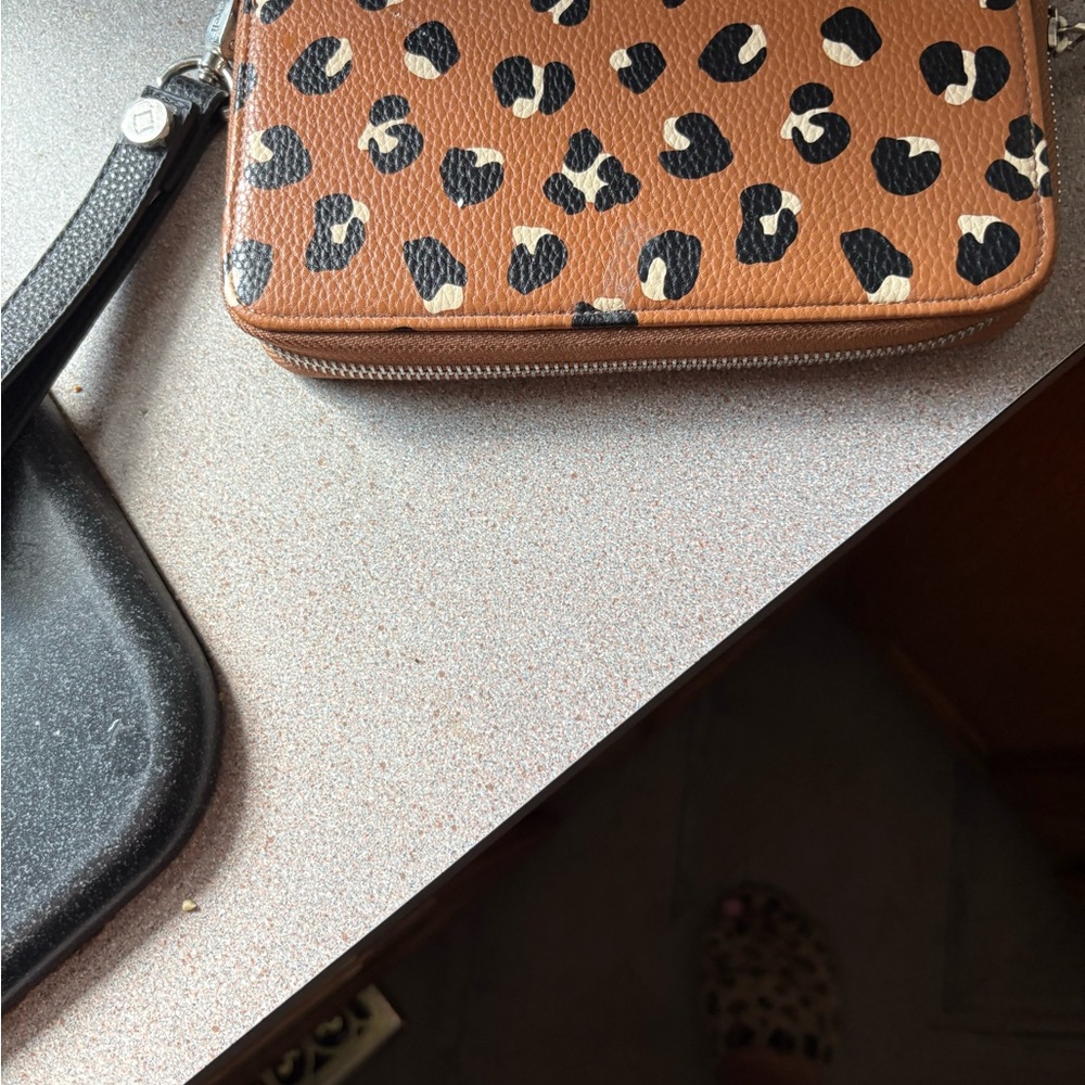 Leopard Print Brown Wristlet